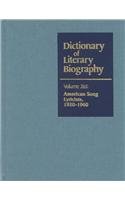 9780787660093: DLB 265: American Song Lyricists, 1920-1960 (Dictionary of Literary Biography, 265)