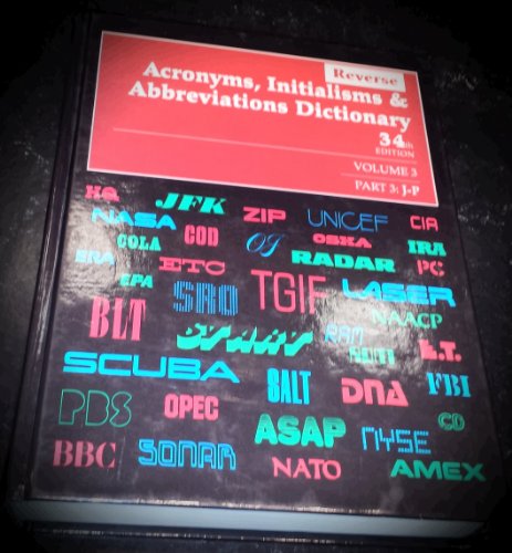 Acronyms Initialisms & Abbreviations Dictionary (9780787673512) by Radar