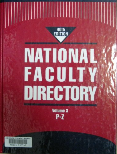 National Faculty Directory (9780787698683) by Gale / Cengage Learning