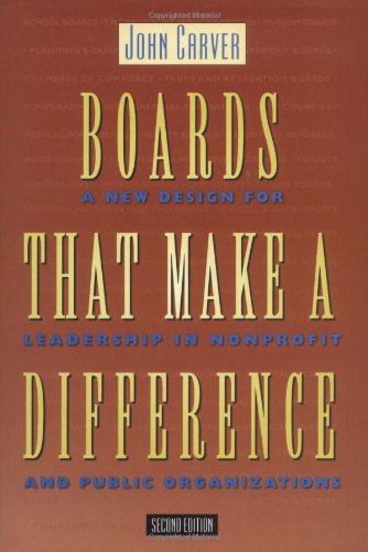 Beispielbild fr Boards That Make a Difference: A New Design for Leadership in Nonprofit and Public Organizations (J-B Carver Board Governance Series) zum Verkauf von Wonder Book