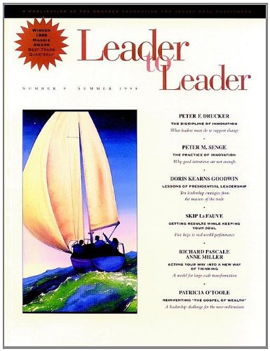 Leader to Leader (LTL), Summer 1998 (J-B Single Issue Leader to Leader) (Volume 9) (9780787942519) by Hesselbein, Frances