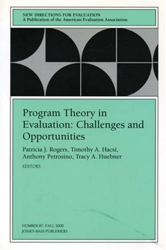Imagen de archivo de Program Theory in Evaluation Challenges and Opportunities: New Directions for Evaluation, No. 87 a la venta por Zoom Books Company