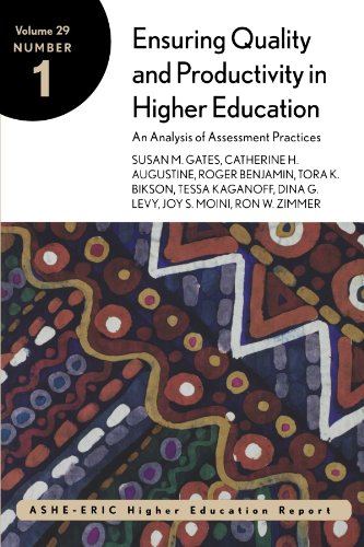 Beispielbild fr Ensuring Quality and Productivity in Higher Education: An Analysis of Assessment Practices, ASHE-ERIC/Higher Education Report Volume 29, No. 1, 2002 zum Verkauf von P.C. Schmidt, Bookseller