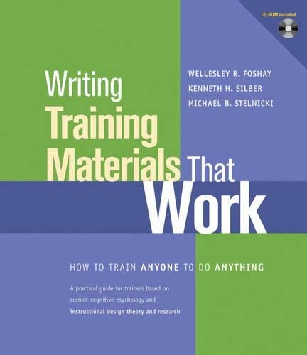 Beispielbild fr Writing Training Materials That Work : How to Train Anyone to Do Anything zum Verkauf von Better World Books