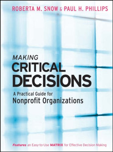 Imagen de archivo de Making Critical Decisions: A Practical Guide for Nonprofit Organizations a la venta por BookHolders