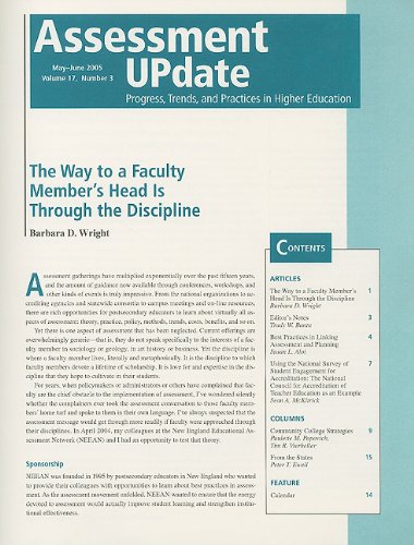 Assessment Update: Progress, Trends, and Practices in Higher Education, Volume 17, Number 3, 2005 (J-B AU Single Issue Assessment Update) (9780787982270) by Banta, Trudy W.