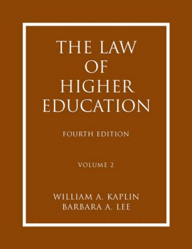Beispielbild fr The Law of Higher Education zum Verkauf von Better World Books: West