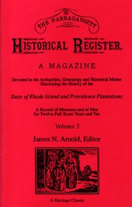 Imagen de archivo de THE NARRAGANSETT HISTORICAL REGISTER, Volume 3 a la venta por Janaway Publishing Inc.