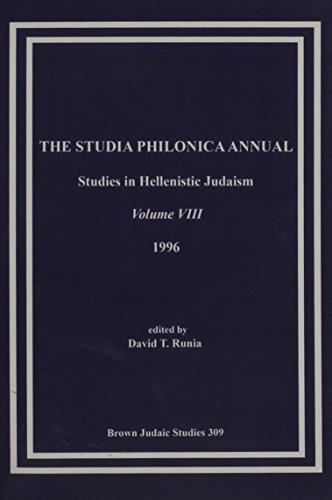 Imagen de archivo de The Studia Philonica Annual, Studies in Hellenistic Judaism, volume VIII, 1996 [Brown Judaic Studies 309] a la venta por Windows Booksellers