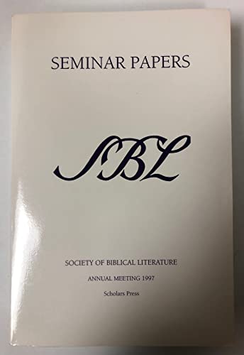 Stock image for 1997 SBL Seminar Papers for sale by HPB-Emerald