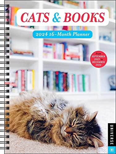 Stock image for Cats & Books 16-Month 2024 Planner Calendar: September 2023 - December 2024 for sale by ZBK Books