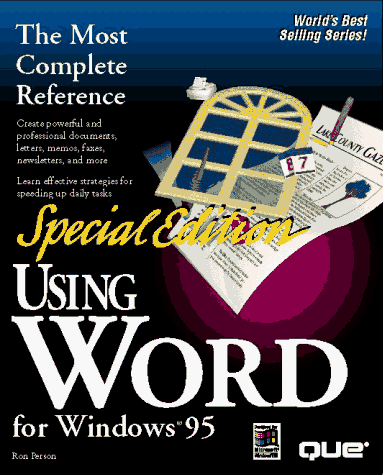 Imagen de archivo de Using Word for Windows 95 a la venta por Better World Books: West
