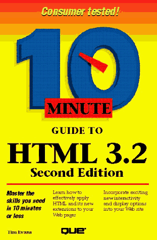 Beispielbild fr 10 Minute Guide to HTML 3.2 zum Verkauf von Midtown Scholar Bookstore