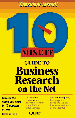 Stock image for 10 Minute Guide to Business Research on the Net for sale by Wonder Book