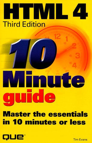 Imagen de archivo de 10 Minute Guide to HTML 4.0 (SAMS TEACH YOURSELF IN 10 MINUTES) a la venta por WorldofBooks