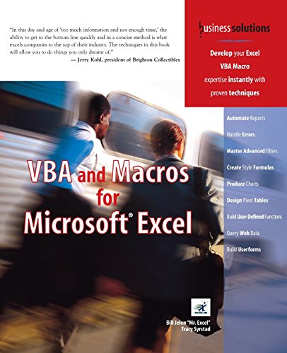 Imagen de archivo de VBA and Macros for Microsoft Excel a la venta por Decluttr