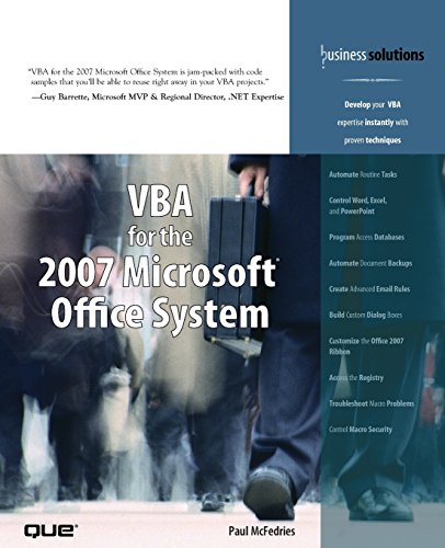 VBA for the 2007 Microsoft Office System (9780789736673) by Mcfedries, Paul