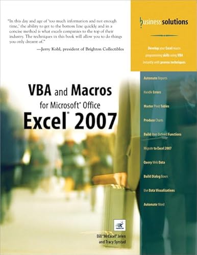 Stock image for VBA and Macros for Microsoft Office Excel 2007 for sale by HPB-Red