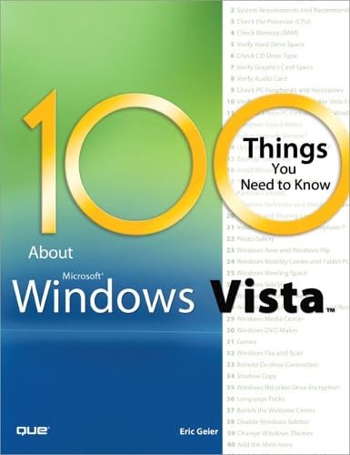 9780789737274: 100 Things You Need to Know about Microsoft Windows Vista