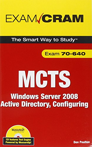 9780789737915: MCTS 70-640 Exam Cram: Windows Server 2008 Active Directory, Configuring