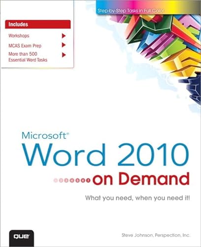 Beispielbild fr Microsoft Word 2010 on Demand : What You Need, When You Need It! zum Verkauf von Better World Books
