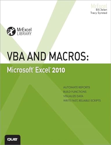 Imagen de archivo de VBA and Macros : Microsoft Excel 2010 a la venta por Better World Books