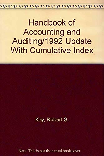 Beispielbild fr Handbook of Accounting and Auditing/1992 Update With Cumulative Index zum Verkauf von Ergodebooks