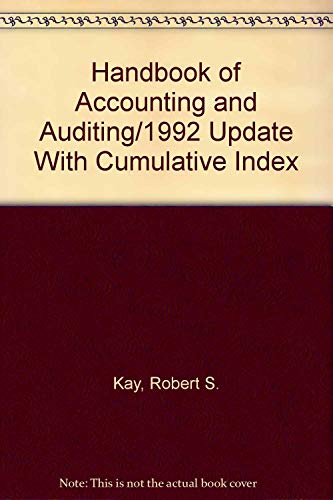 9780791300442: Handbook of Accounting and Auditing/1992 Update With Cumulative Index