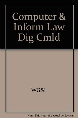 Imagen de archivo de Computer and Information Law Digest, Computer and Information Law Digest 1995 Cumulative Supplement No. 2 a la venta por HPB-Red