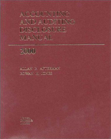 Stock image for ACCOUNTING & AUDITING DISCLOSURE MANUAL 1999-2 Edition. * for sale by L. Michael