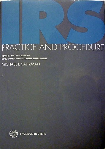 Beispielbild fr IRS Practice and Procedure: Revised Second Edition 2009 Cumulative Student Supplement zum Verkauf von More Than Words