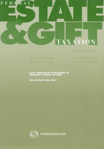 Beispielbild fr Federal Estate & Gift Taxation: 2010 Supplement to Abridged Student Edition zum Verkauf von HPB-Red