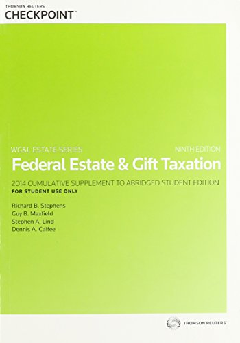 Stock image for Federal Estate & Gift Taxation for sale by ThriftBooks-Dallas