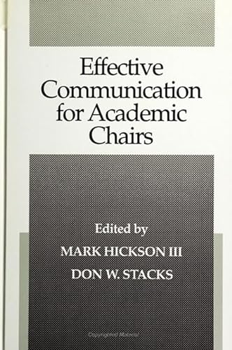 Beispielbild fr Effective Communication for Academic Chairs zum Verkauf von Better World Books Ltd