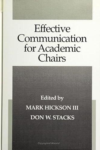 Stock image for Effective Communication for Academic Chairs for sale by Better World Books Ltd