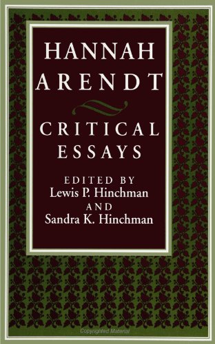 9780791418543: Hannah Arendt: Critical Essays (SUNY series in Political Theory: Contemporary Issues)