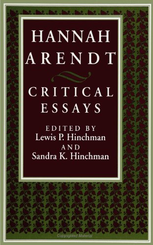 Stock image for Hannah Arendt: Critical Essays for sale by Midtown Scholar Bookstore