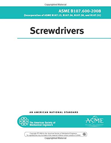 9780791831618: ASME B107.600-2008: Screwdrivers