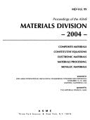 9780791847121: 2004 Proceedings of the Asme Materials Division