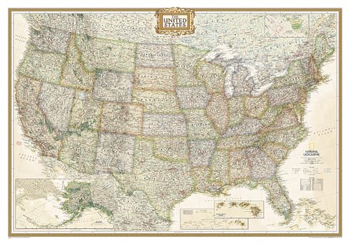 National Geographic United States Wall Map - Executive - Laminated (43.5 x 30.5 in) (National Geographic Reference Map) (9780792233787) by National Geographic Maps