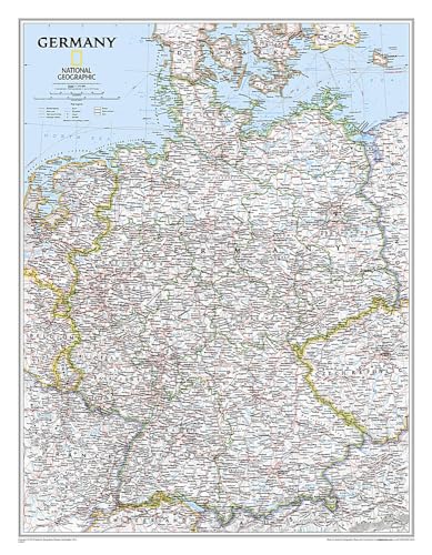 National Geographic Germany Wall Map - Classic (23.5 x 30.25 in) (National Geographic Reference Map) (9780792249672) by National Geographic Maps