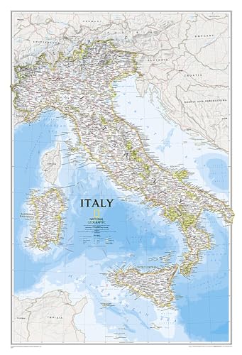 Stock image for National Geographic: Italy Classic Wall Map (23.25 x 34.25 inches) (National Geographic Reference Map) for sale by Lakeside Books
