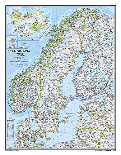 Stock image for National Geographic: Scandinavia Classic Wall Map (23.5 x 30.25 inches) (National Geographic Reference Map) for sale by Lakeside Books