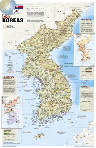 North Korea, South Korea, The Forgotten War: 2 sided [Tubed] (National Geographic Reference Map) (9780792249955) by National Geographic Maps - Reference