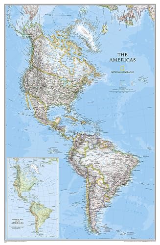 National Geographic: The Americas Classic Wall Map - Laminated (23.75 x 36.5 inches) (National Geographic Reference Map) (9780792250210) by National Geographic Maps