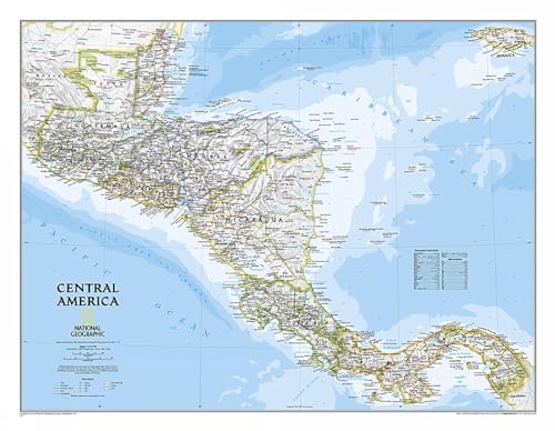 National Geographic Central America Wall Map - Classic - Laminated (28.75 x 22.25 in) (National Geographic Reference Map) (9780792250241) by National Geographic Maps