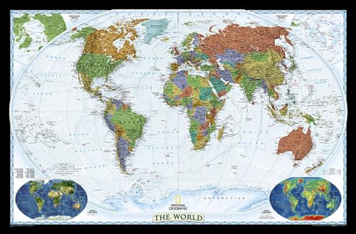 National Geographic World Wall Map - Decorator (Enlarged: 73 x 48 in) (National Geographic Reference Map) (9780792280873) by National Geographic Maps