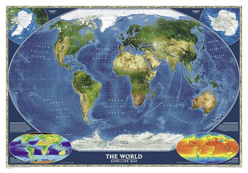 9780792280903: National Geographic World Satellite Wall Map (43.5 x 30.5 in) (National Geographic Reference Map)