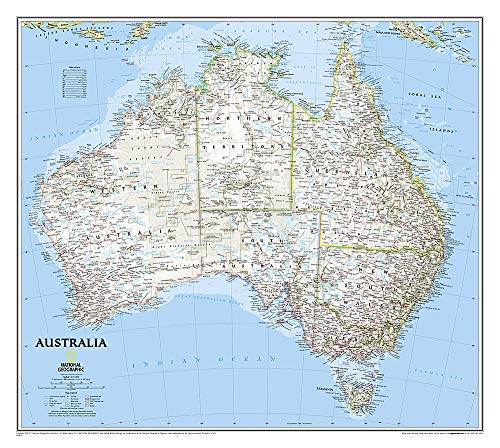 Stock image for National Geographic: Australia Classic Wall Map (30.25 x 27 inches) (National Geographic Reference Map) for sale by Save With Sam