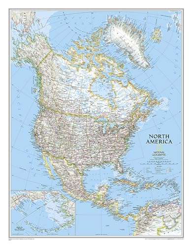 National Geographic North America Wall Map - Classic (23.5 x 30.25 in) (National Geographic Reference Map) (9780792281016) by National Geographic Maps